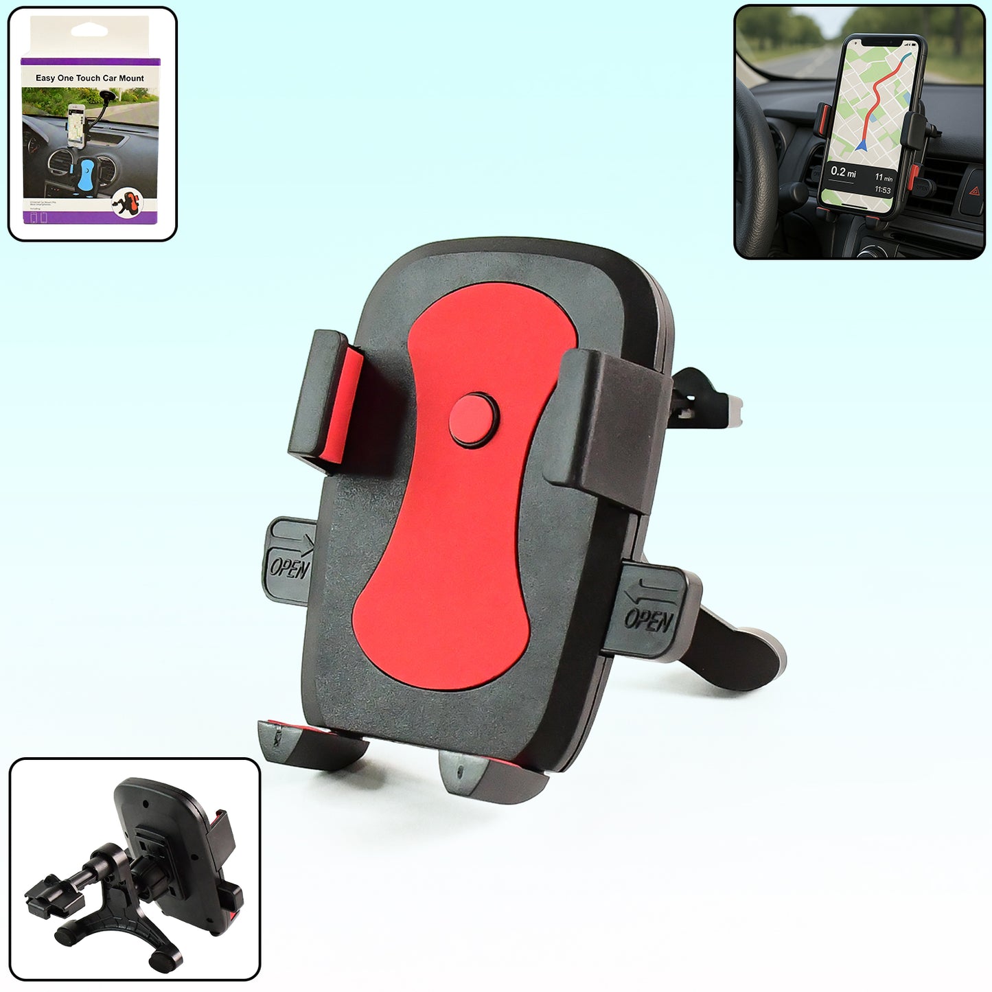Premium Easy One Touch Car Mobile Holder Mount (1 Pc) - Happy Price - Image 2