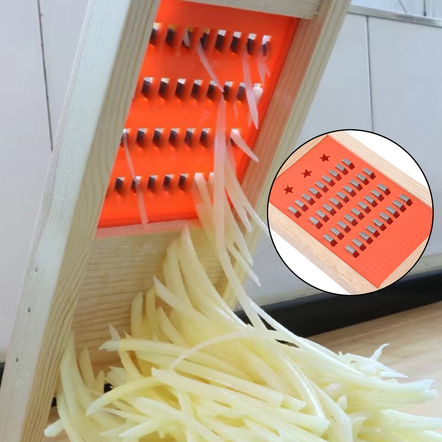 Cucumber Vegetable Slicer Salad Kitchen Wooden Shredder Cutter Grater Slicer - Happy Price - Image 5