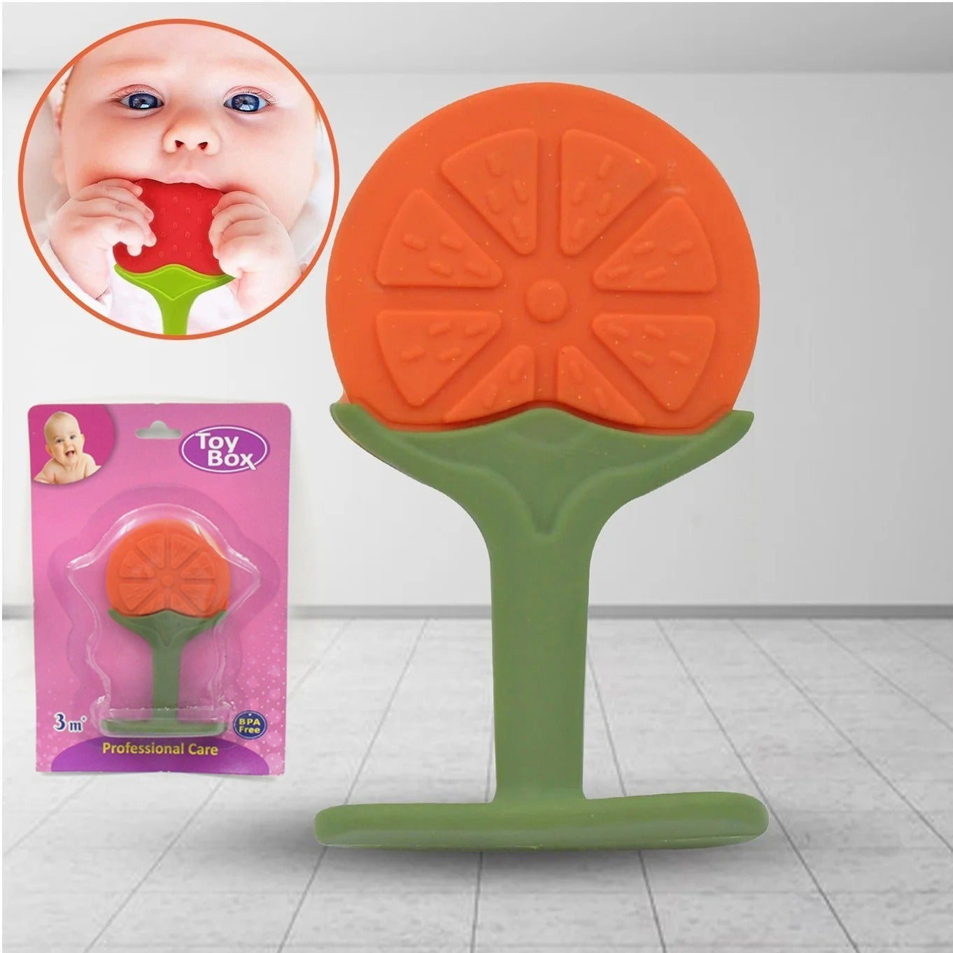 Silicone Fruit Shape Teether Toy Food Grade Silicon Teether Use For Baby  Toddlers  Infants  Children - Happy Price - Image 1