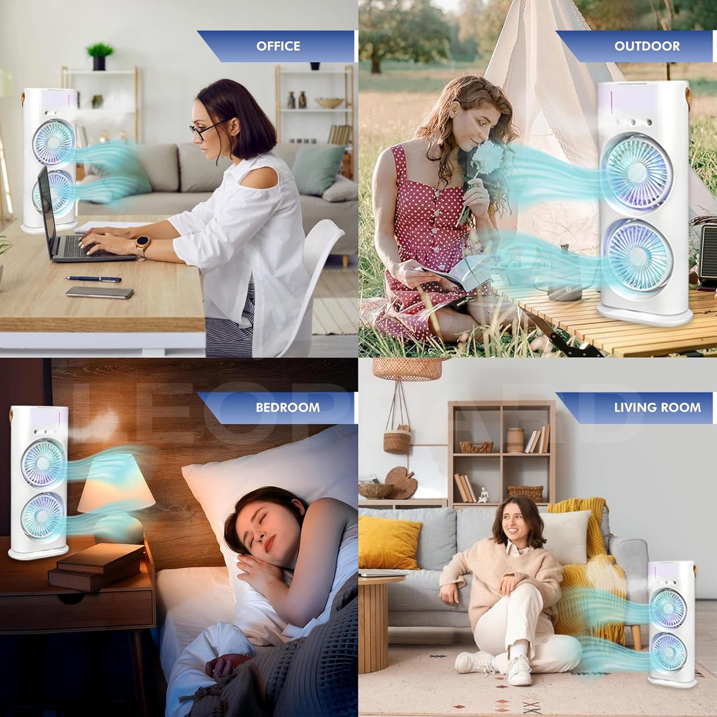Electric Fan Desktop Double-head Powerful Air Cooler (1 Pc  With Remote) - Happy Price - Image 3