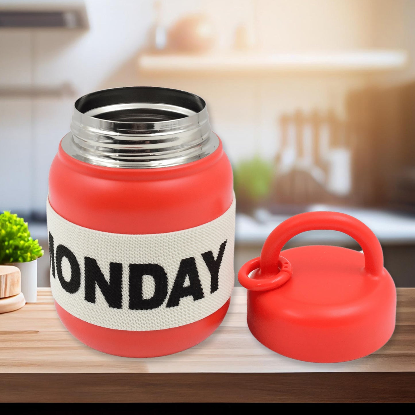 Stainless Steel Mug  Bottle Vacuum Insulated Cup With Handle  Rubber Grip (550 Ml) - Happy Price - Image 5