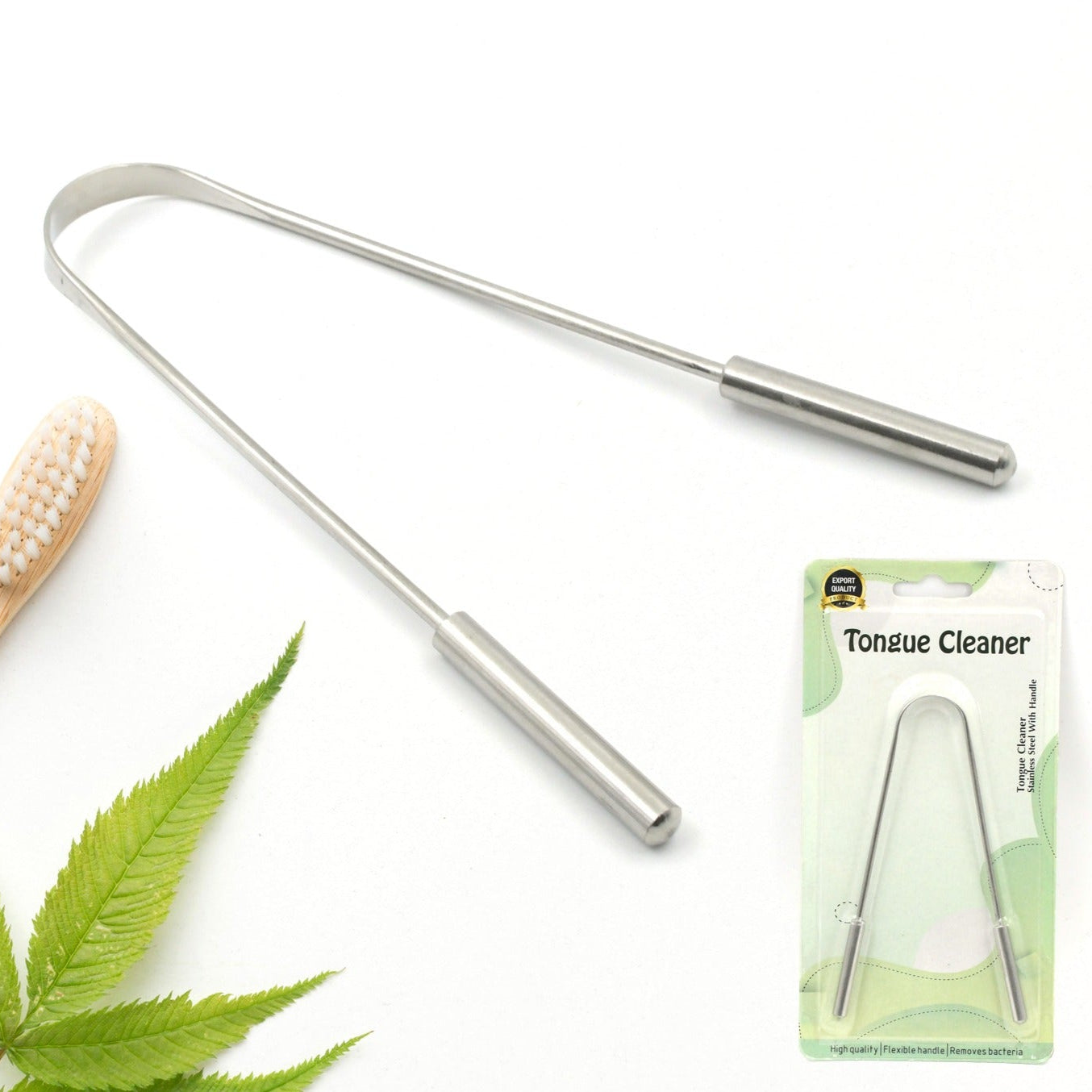 Tongue Cleaner For Kids  Adults  Tongue Scraper For Bad Breath Maintain Oral Hygiene For Daily Use  For Fresh Breath  Bacteria Removal  Improved Taste (Steel Copper Tongue Cleaner  1 Pc) - Happy Price - Image 1