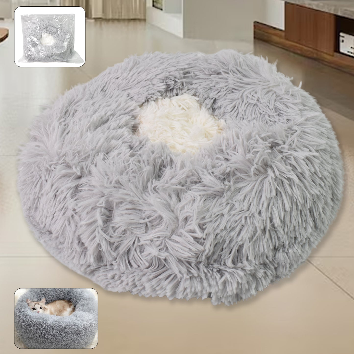 Round Dog Beds For Small Medium Dogs And Cats (1 Pc) - Happy Price - Image 2
