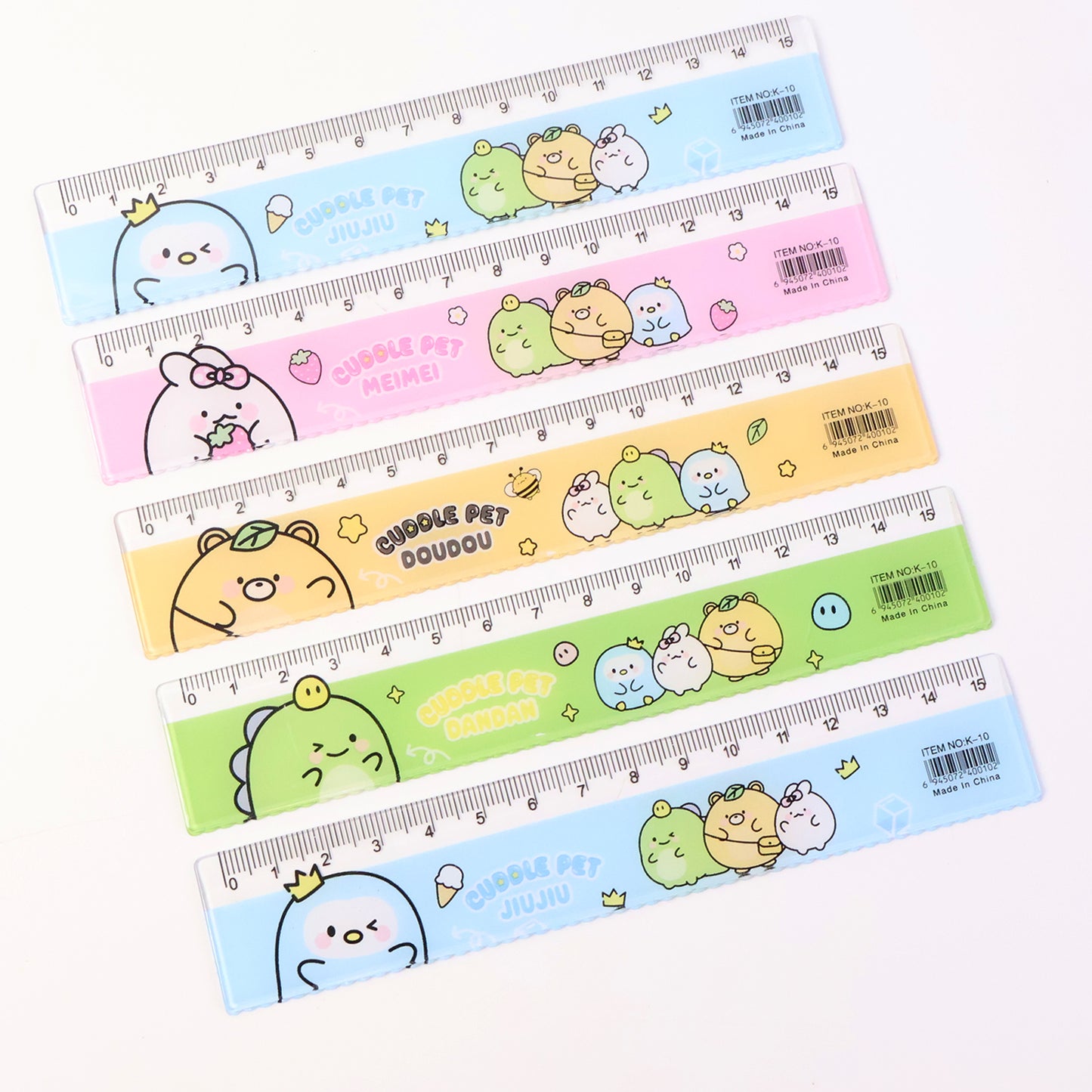 Cute Cartoon Plastic Ruler Set for Kids - 5 Piece School Stationery - Happy Price - Image 5