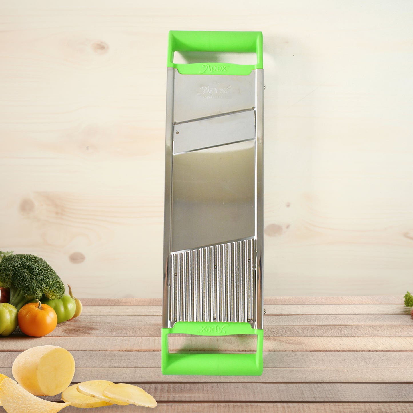 Apex Stainless Steel Vegetable Slicer (2-in-1) - Happy Price - Image 6