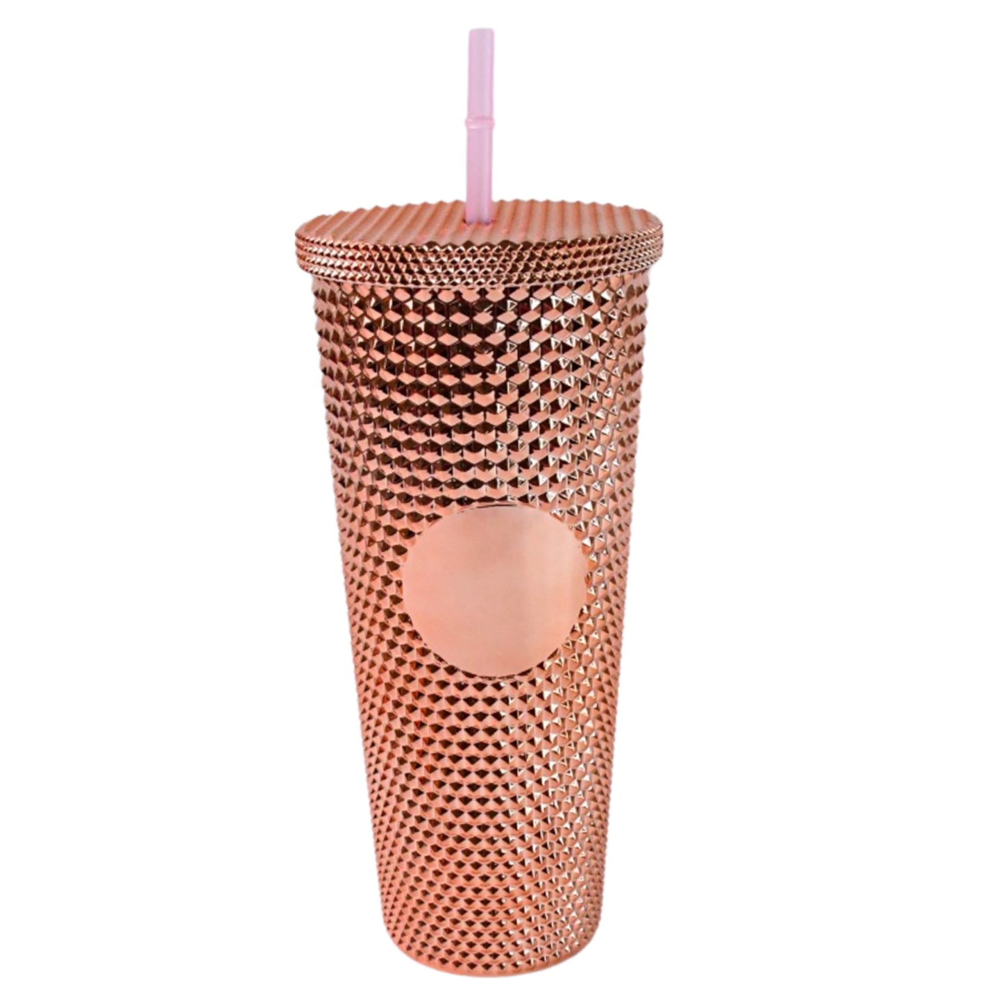 Studded Cup Tumbler Straw Lid - Plastic Double Walled Cold Cup For Iced Coffee - Happy Price - Image 4