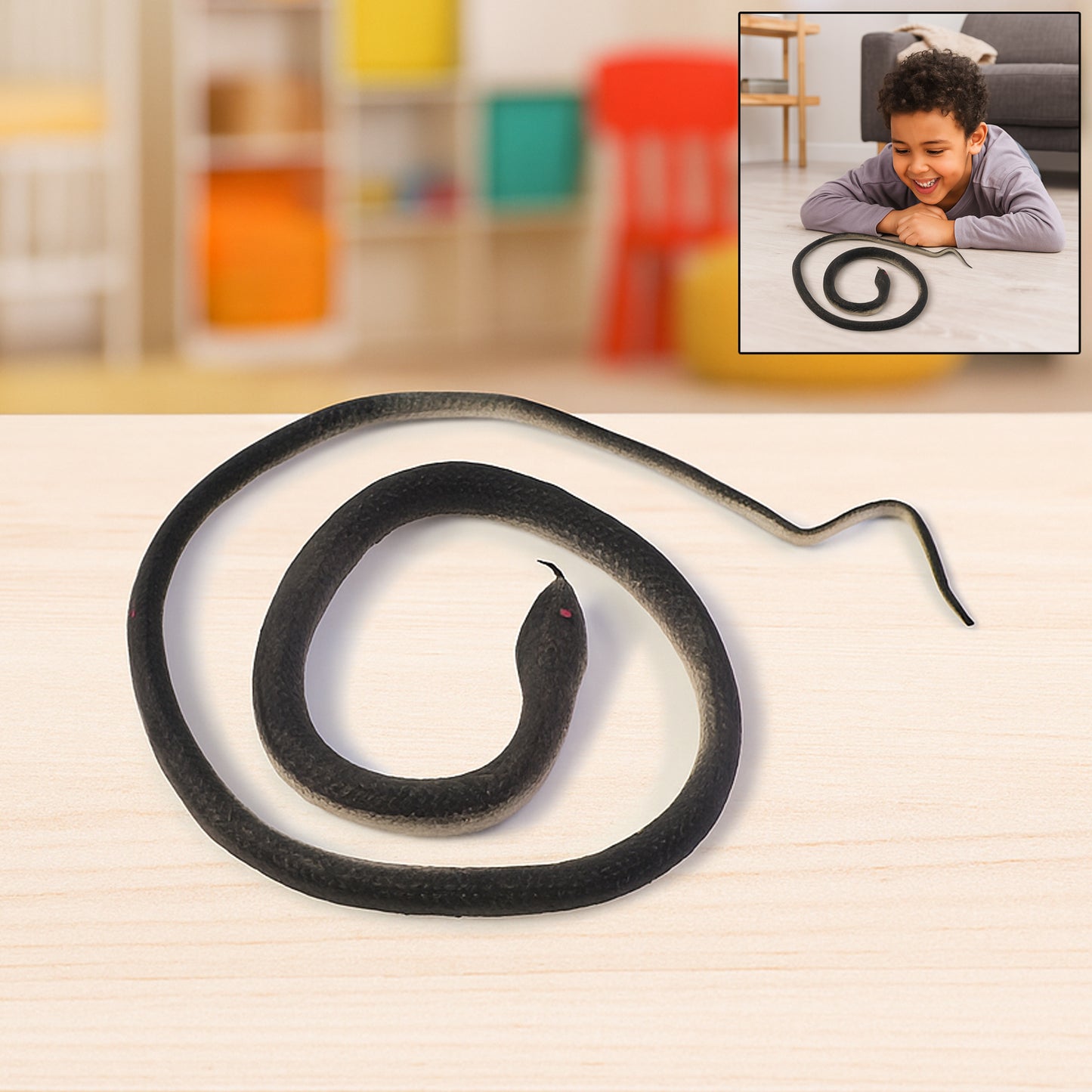 Realistic Rubber Snake Toy - 1 Pc Flexible Fake Snake for Pranks & Garden - Happy Price - Image 7