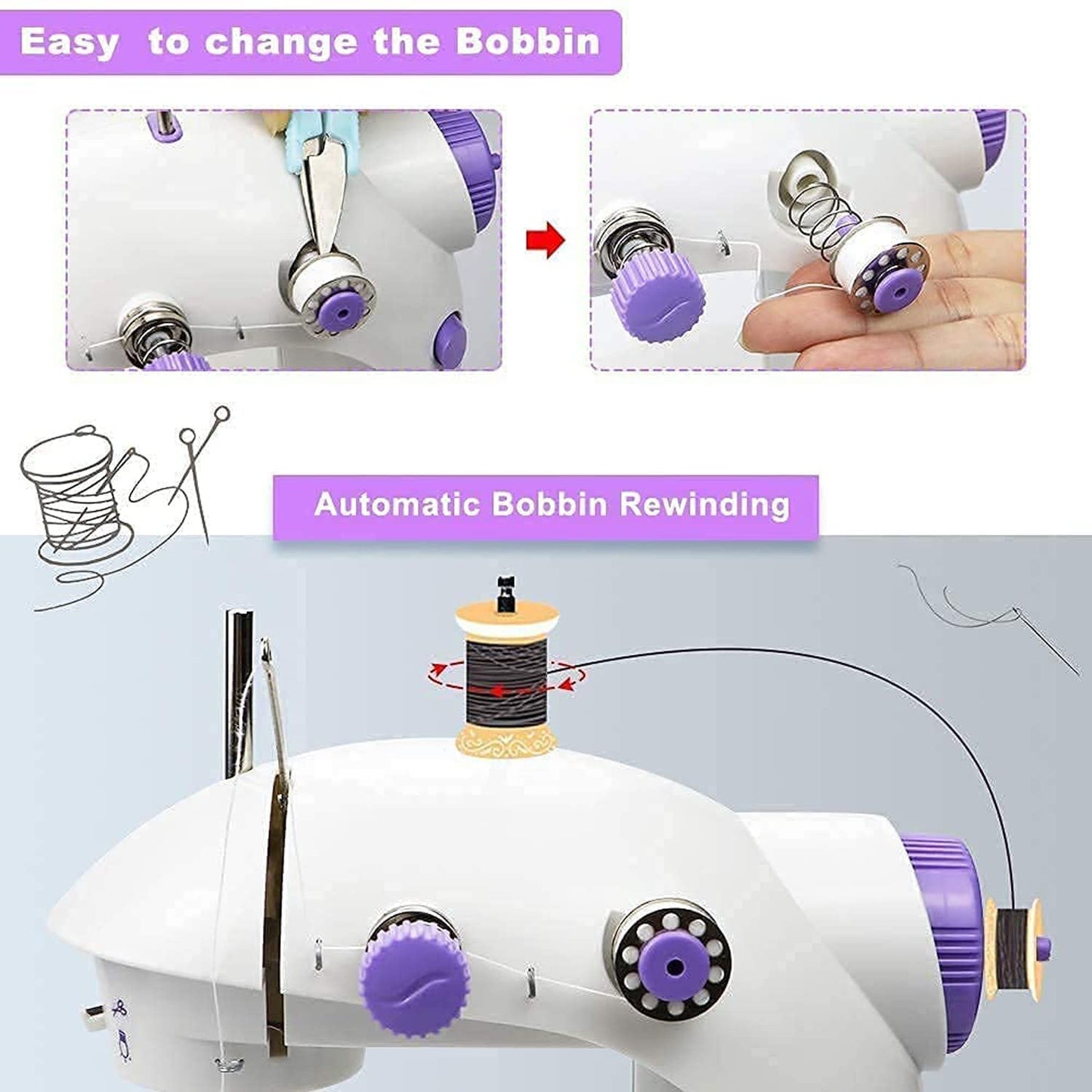 Portable Electric Sewing Machine with Extension Table & Foot Pedal for Home Tailoring - Happy Price - Image 4