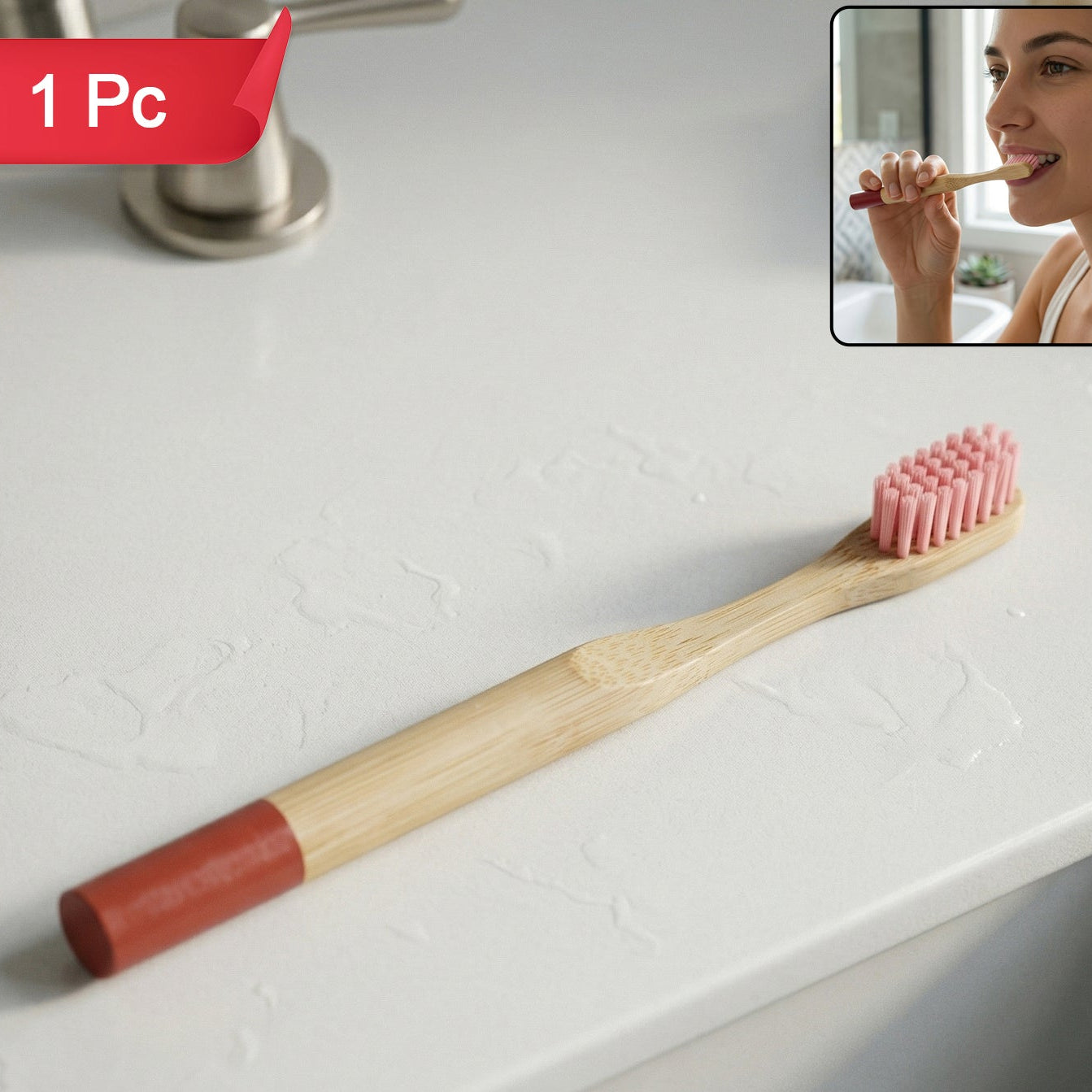Eco Friendly Bamboo Toothbrush With Soft Bristles (1 Pc)