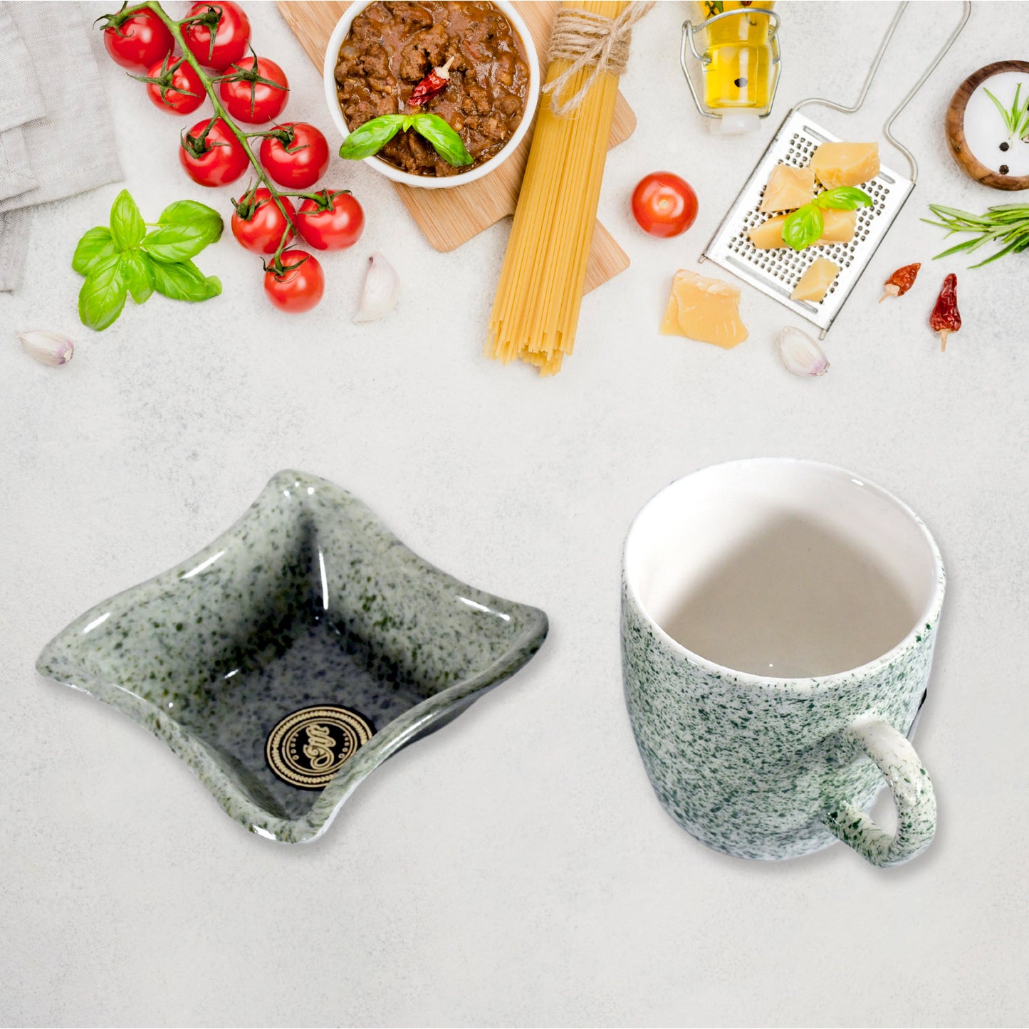 Festo Ceramic Tea  Cups  Mug Set Including Snacks  Serving Bowl Milk Cup Coffee Cup Tea Cup Breakfast Cup Drinking Mug Or Outdoor For Household Gift For Birthday Wedding Party (4 Pcs Set) - Happy Price - Image 6