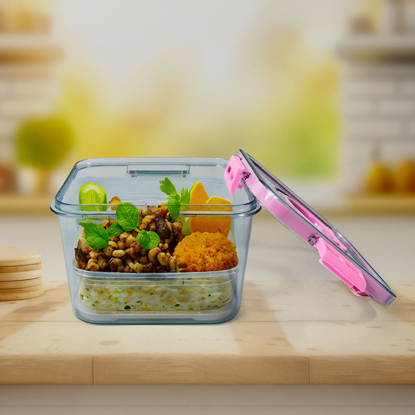 High Quality Plastic Food Storage Container Clear Washable Refrigerator Food Box Food Container Fruit Box Container With Lid (1400 Ml) - Happy Price - Image 5