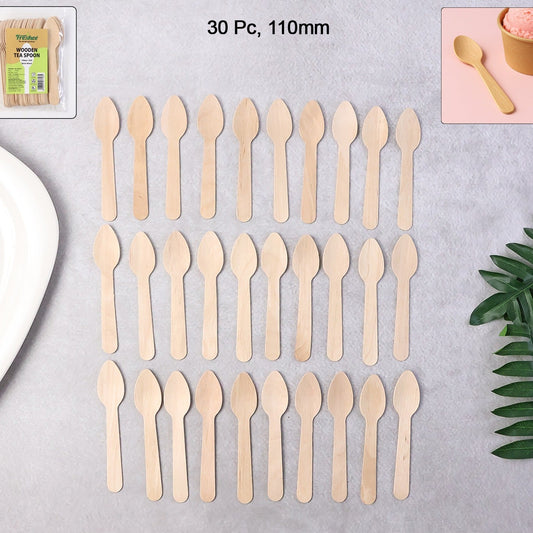 110mm Birchwood Tea Spoons - 30 Pcs Pack - Happy Price - Image 1