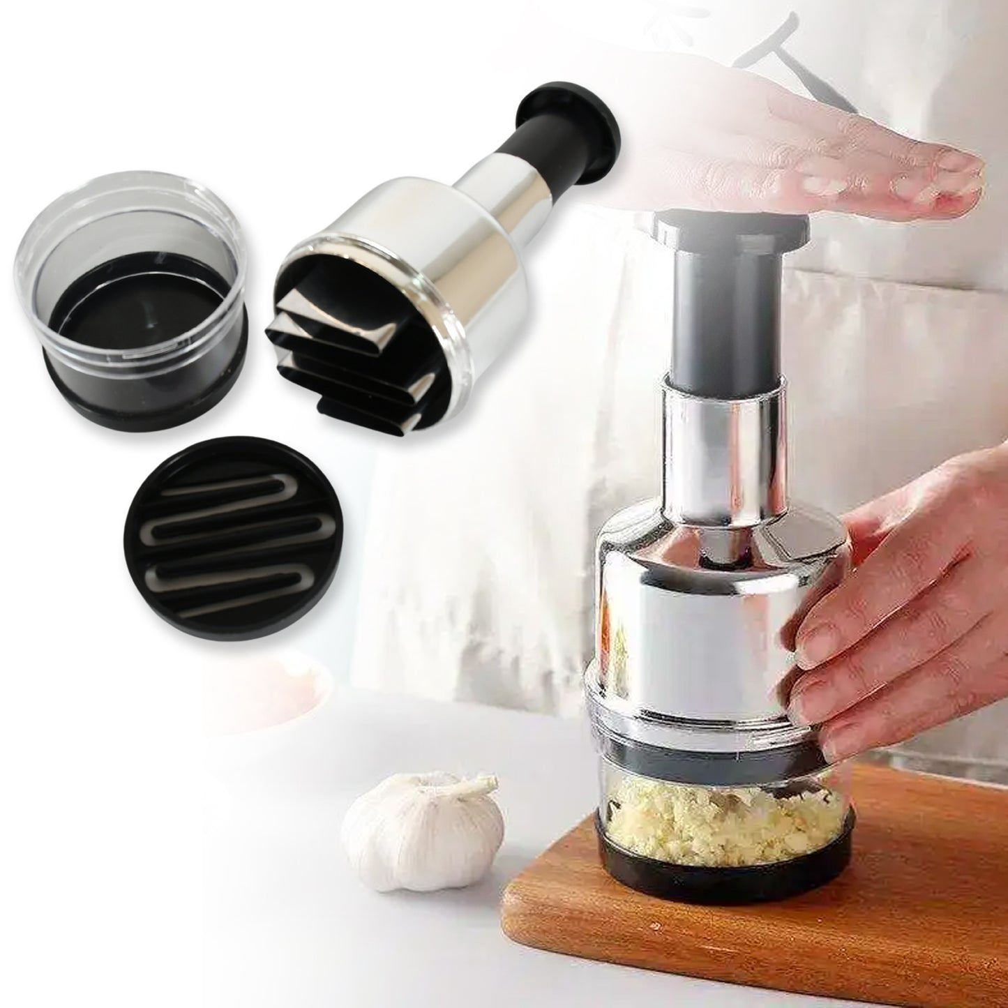 Manual Vegetable Chopper with Stainless Steel Blade - Kitchen Hand Slicer for Onions, Garlic, Nuts & Herbs - Happy Price - Image 5
