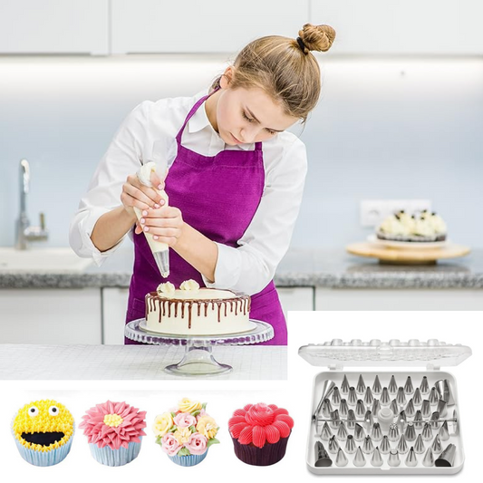 55-Piece Cake Decorating Nozzle Set for Pastry Art - Happy Price - Image 1