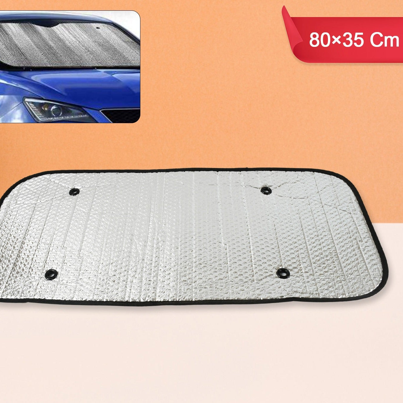Car Windshield Sun Shade 80x35 cm - UV Protection & Cool Interior - Happy Price - Image 1