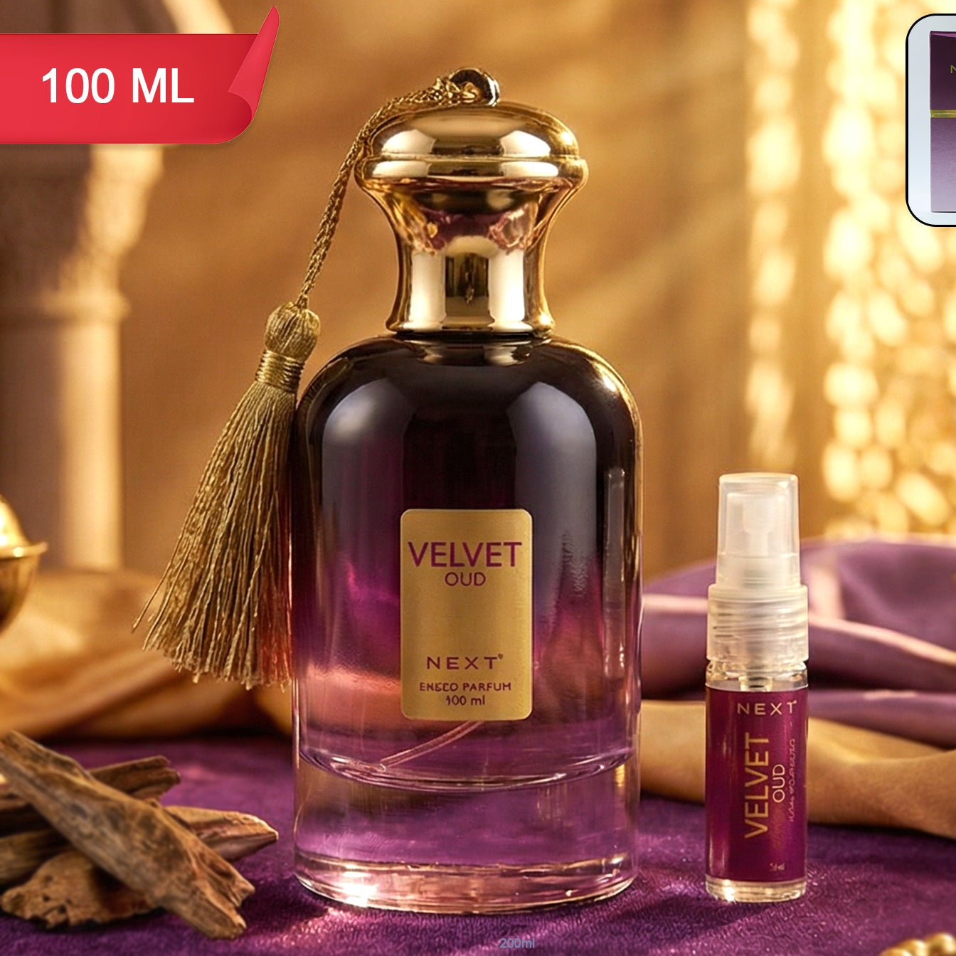 Next Premium Velvet Oud Eau De Perfume 100 ML - Long Lasting Oriental Fragrance - Great Price - Image 1