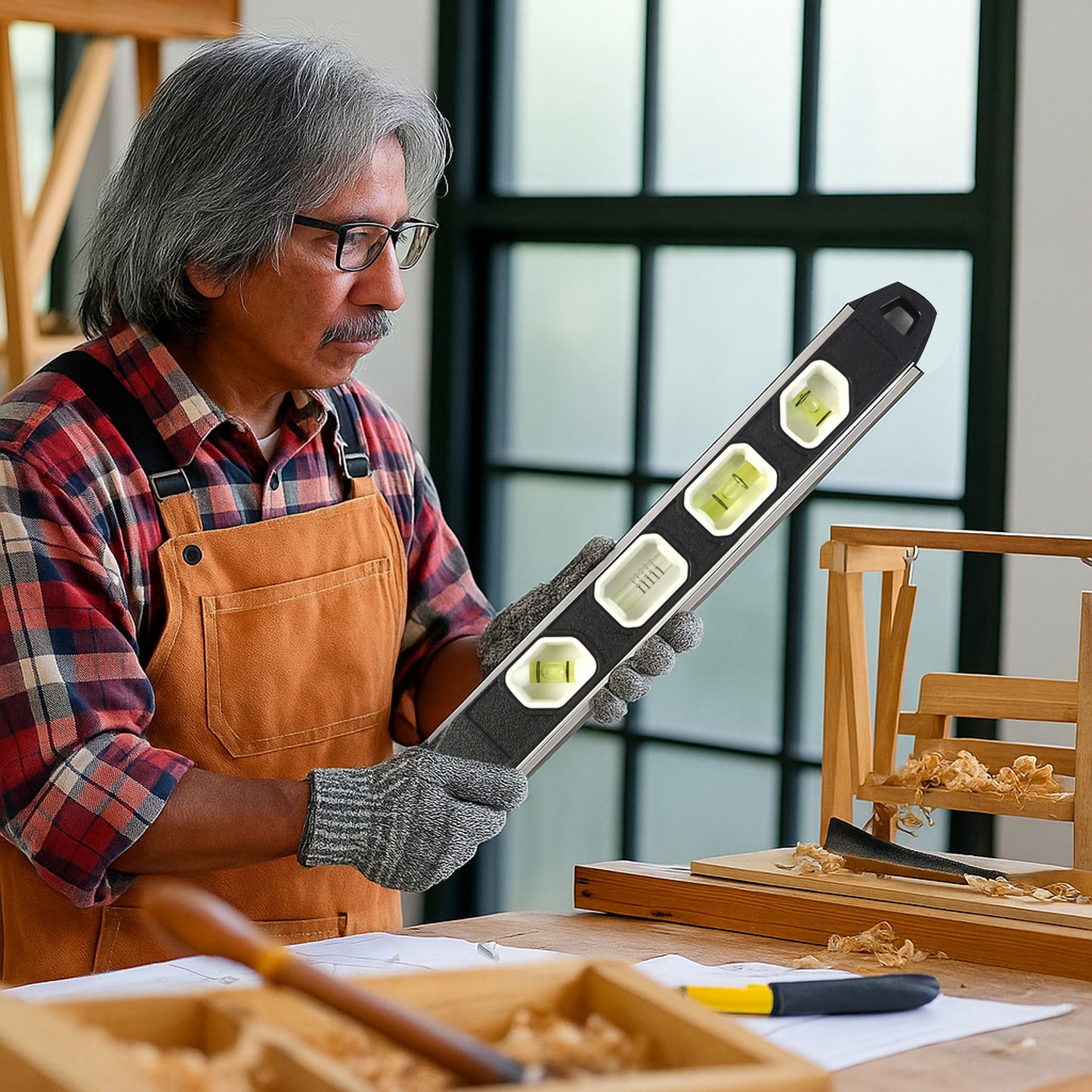 Aluminum Spirit Level Measuring Tool - 3 Bubble Vials, B Grade (1 Pc) - Happy Price - Image 6