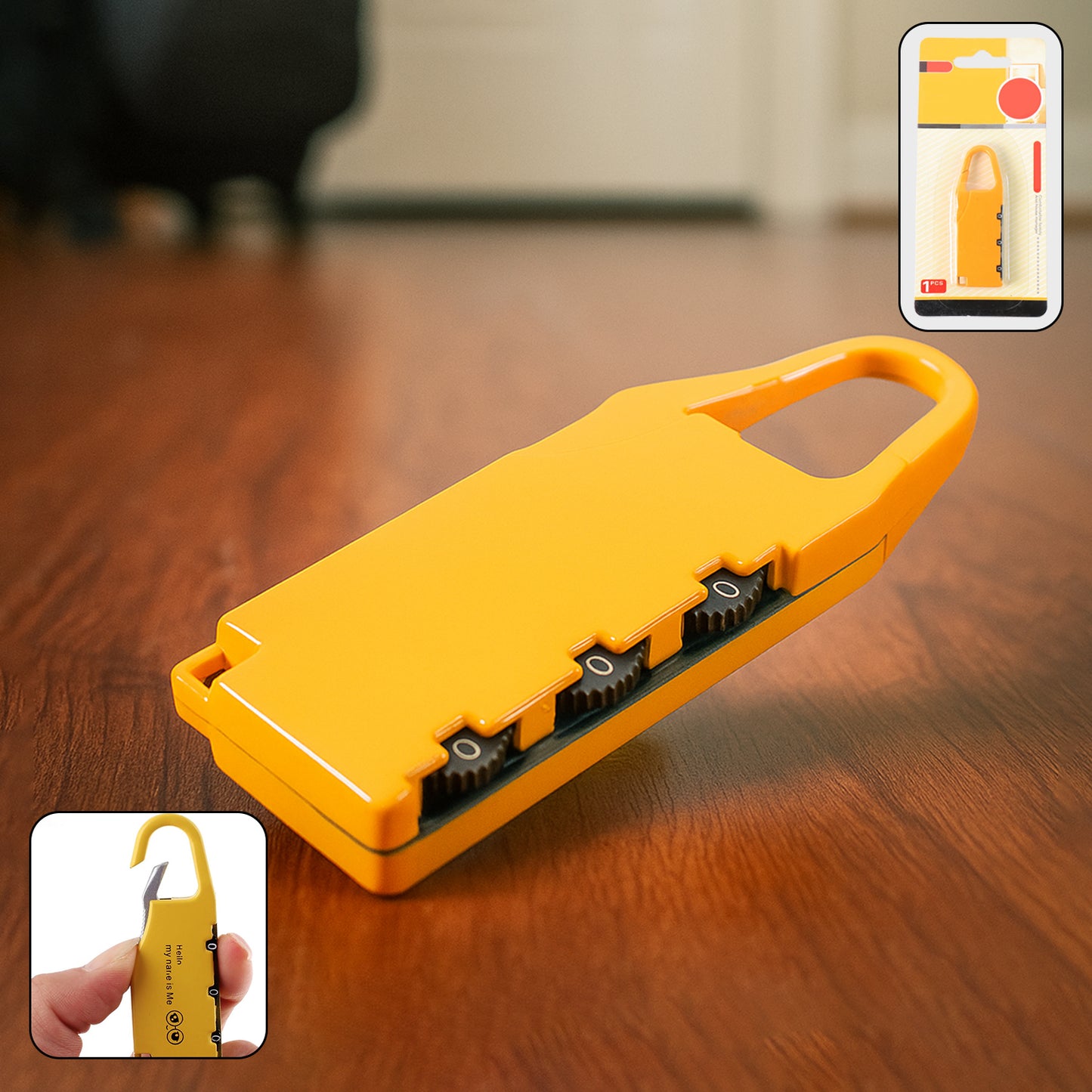 Portable 3-Digit Combination Lock with Carabiner Hook - 1 Pc - Happy Price - Image 6