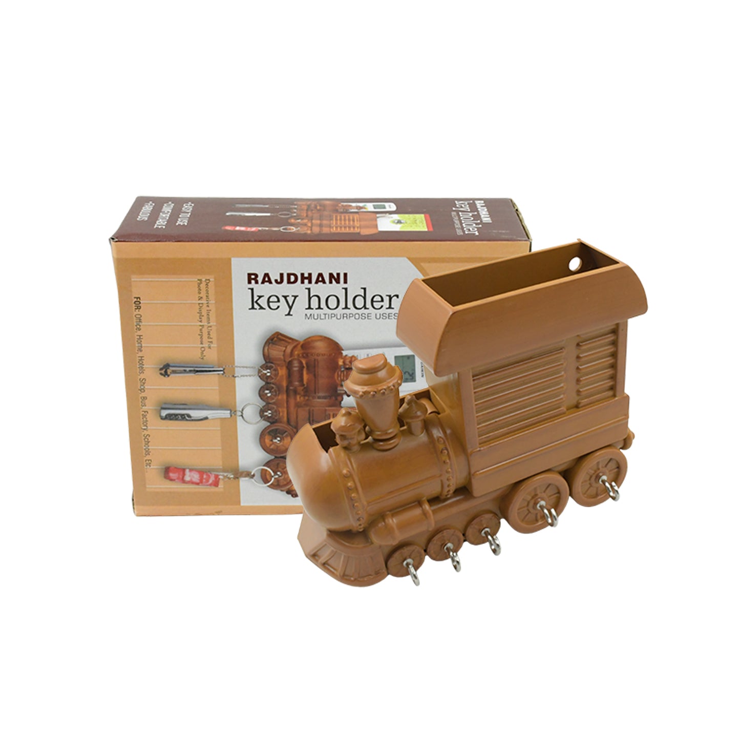 Plastic Train Engine Design Plastic Key Holder  Mount Decorative Keys Organizer Key Holder Key Stand Key Holder For Home  Office  Antique Key Holder (1 Pc) - Happy Price - Image 4
