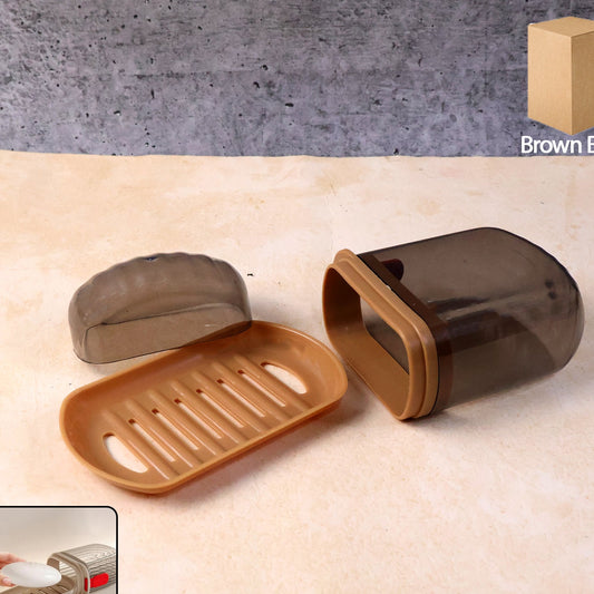 Plastic Soap Case with Drain Tray and Lid - Hygienic Bathroom Soap Holder - Happy Price - Image 1