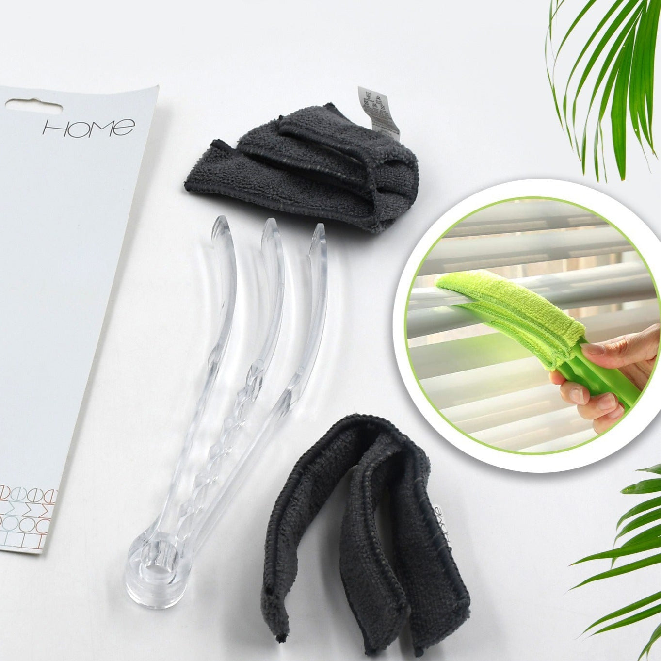 Window Blind Cleaner Duster Brush With Microfiber Sleeves - Blind Cleaner Tools For Window Shutters Blind Air Conditioner Jalousie Dust - Happy Price - Image 1