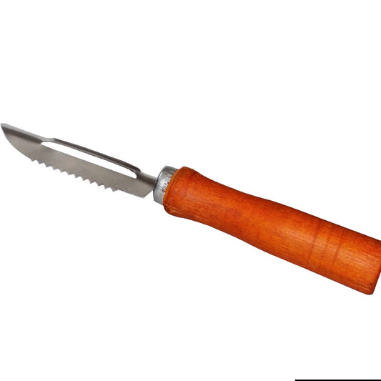 Wooden Handle Stainless Steel Vegetable & Fruit Peeler - Happy Price - Image 1