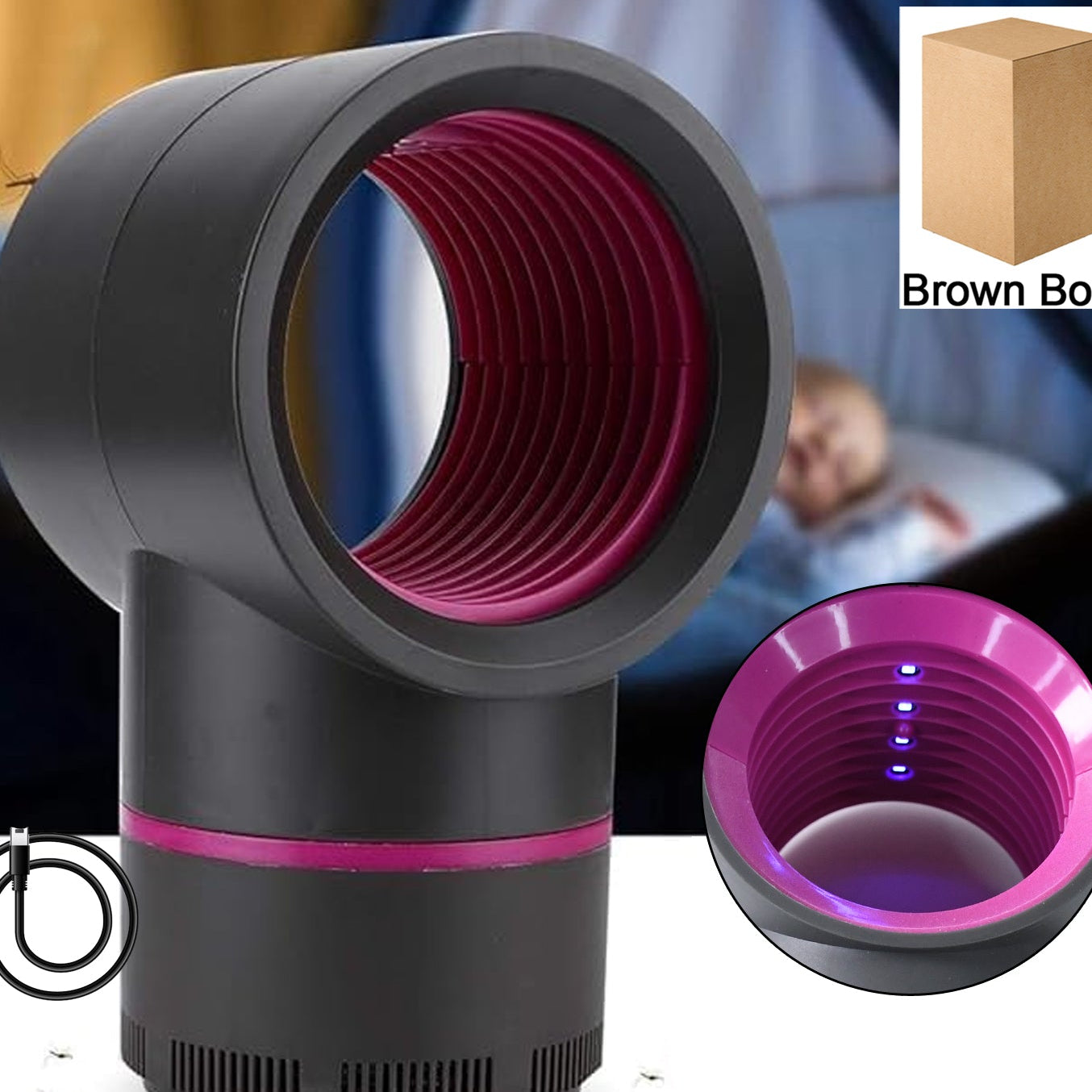 USB Electric Mosquito Killer Lamp - Silent UV Insect Trap - Happy Price - Image 1