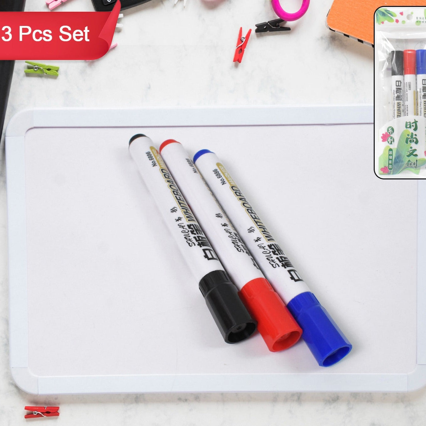 Mix Color Marker Pen Used In All Kinds Of School College (3 Pcs Set) - Happy Price - Image 1