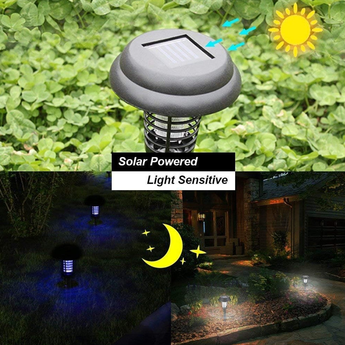 Medium Garden Solar Powered Led Mosquito Trap  Bug Zapper (1 Pc) - Happy Price - Image 6