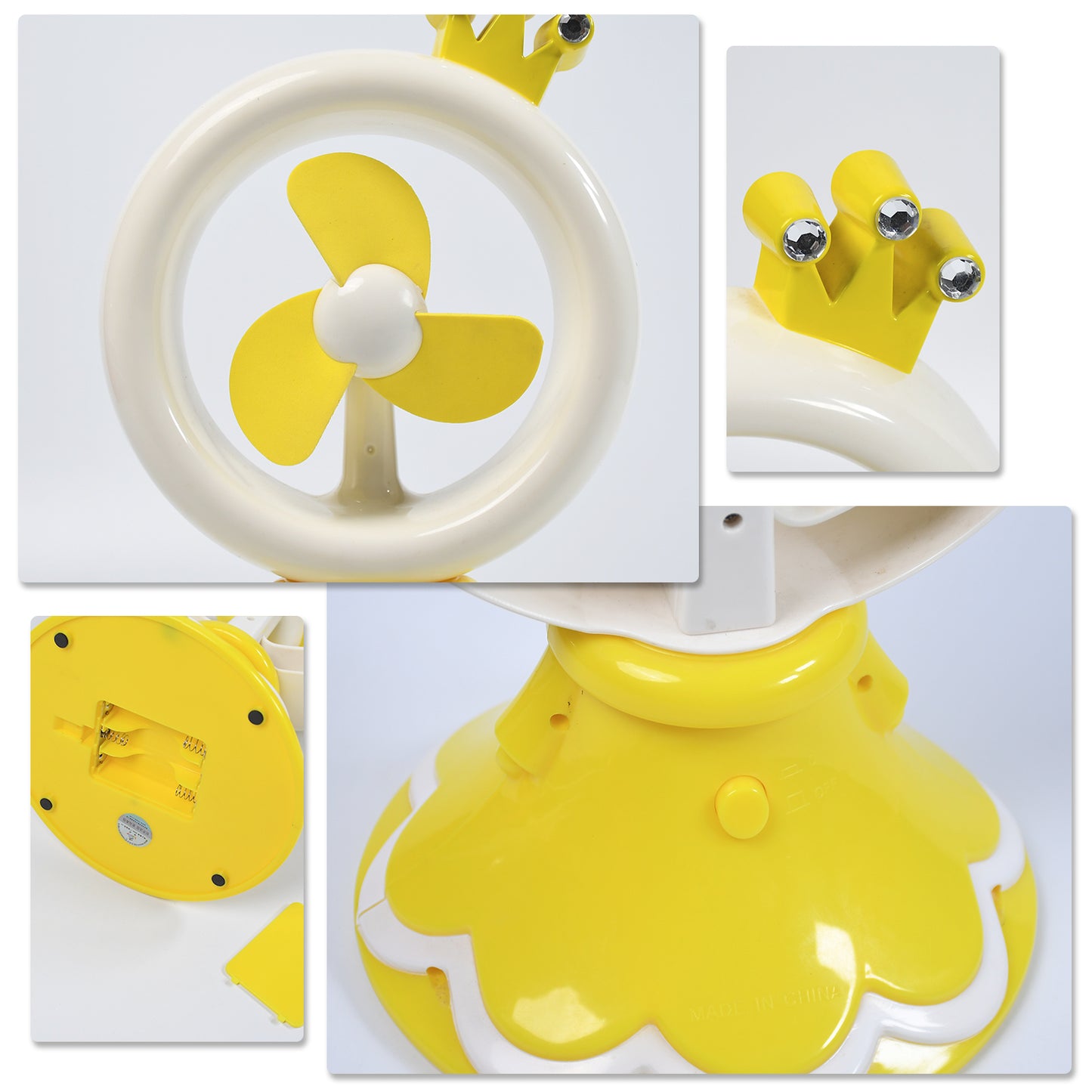 Princess Portable Fan Bright Color Desktop Office Usb  Battry Operate Fan (Battery Not Include) - Happy Price - Image 2