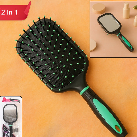 2-in-1 Detangling Hair Brush with Integrated Mirror - Happy Price - Image 1