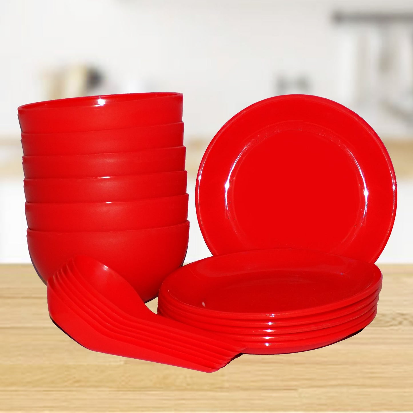 Soup Bowl Set With Spoon And Saucer - 18 Pcs - Happy Price - Image 1
