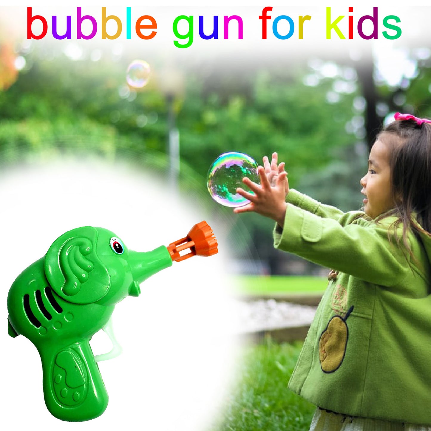 Bubble Gun Elephant Hand Pressing Bubble Gun Toy For Kids Bubble Liquid Bottle With Fun Loading - Happy Price - Image 4