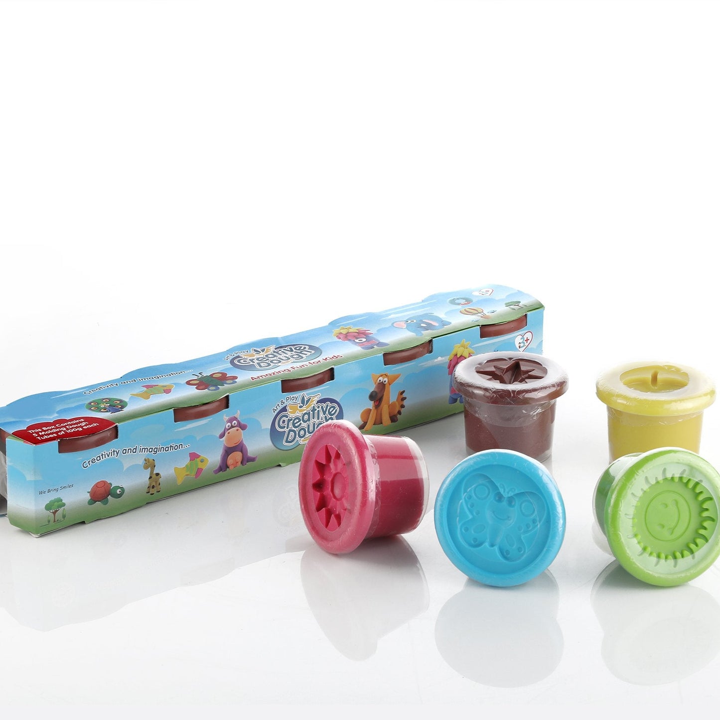 Non-toxic Creative 100 Dough Clay 5 Different Colors (Pack Of 5 Pcs) - Happy Price - Image 1