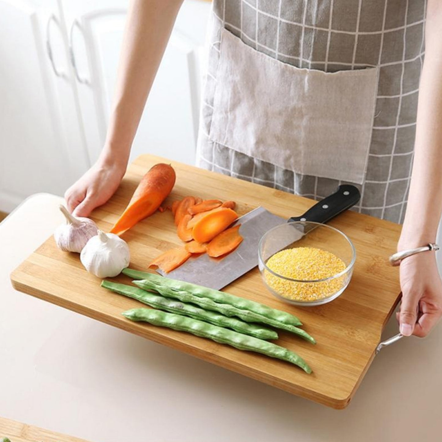 Wooden Chopping Board Big Size Kitchen Chopping Board Household Cutting Board Knife Board Vegetable Cutting And Fruit Multi-purpose Steel Vs Wooden Sticky Board Cutting Board For Kitchen Use - Happy Price - Image 5