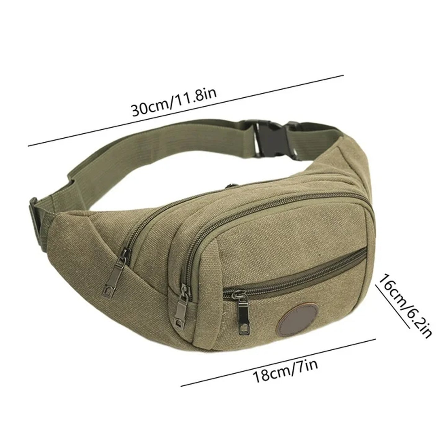 Canvas Waist Bag for Men & Women (1 Pc) - Adjustable Sling Pouch - Happy Price - Image 7