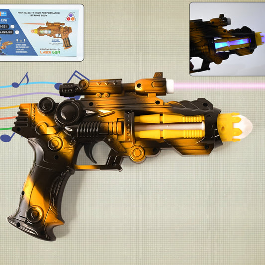 Ttg Led Laser Gun Toy  Battery Operated Space Blaster With Flashing Lights  Sound (1 Set) - Happy Price - Image 1