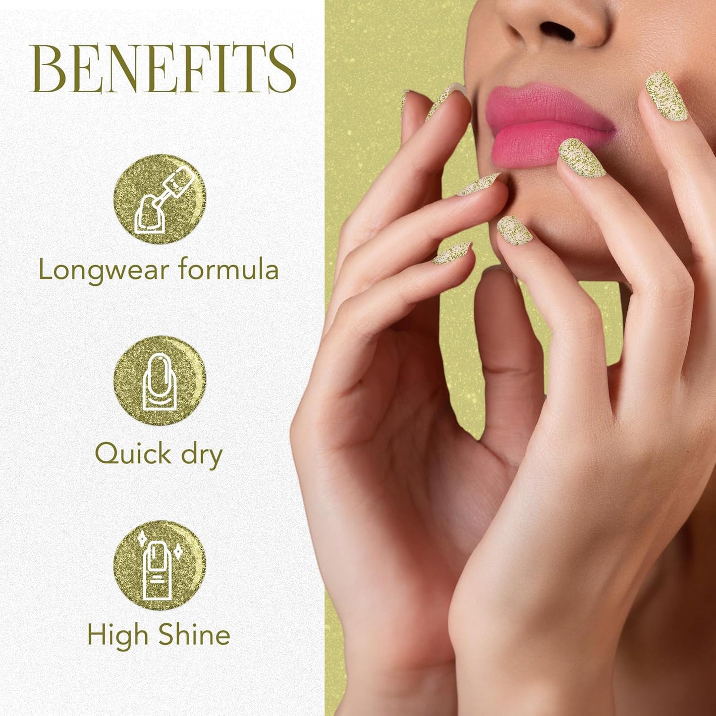 HappyPrice Glitter Nail Paint - Sunshine Gold Sparkle, 10 ML - Happy Price - Image 7