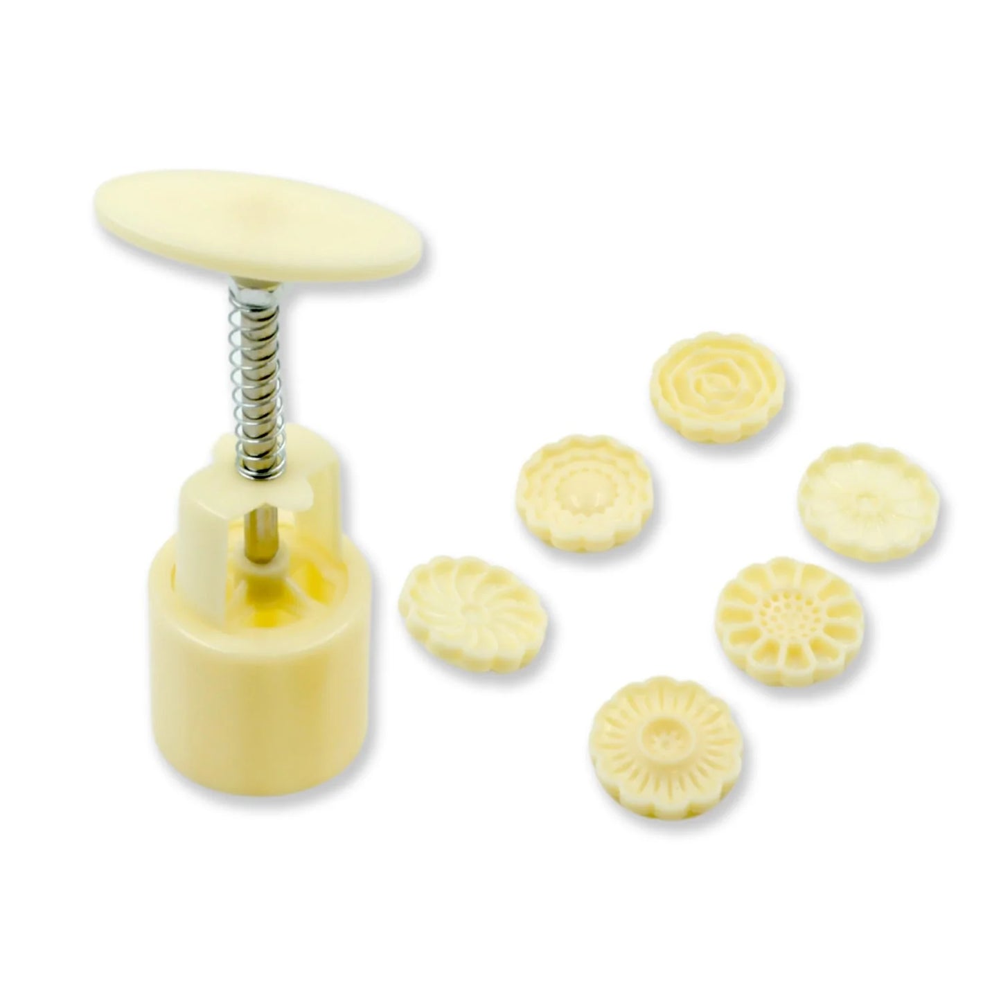 Mooncake Mold Set with 6 Flower Stamps - DIY Dessert Press - Happy Price - Image 4