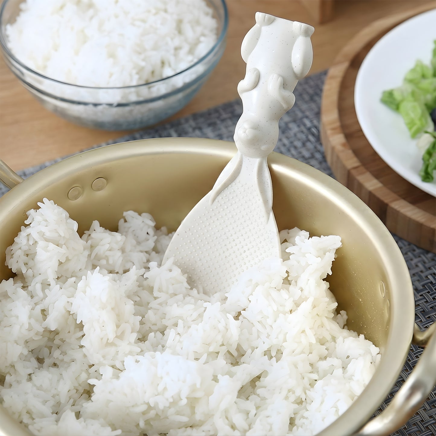 Cute Bunny Rice Serving Spoon - Non-Stick Paddle, Easy Grip Kitchen Utensil (1 Pc) - Happy Price - Image 3