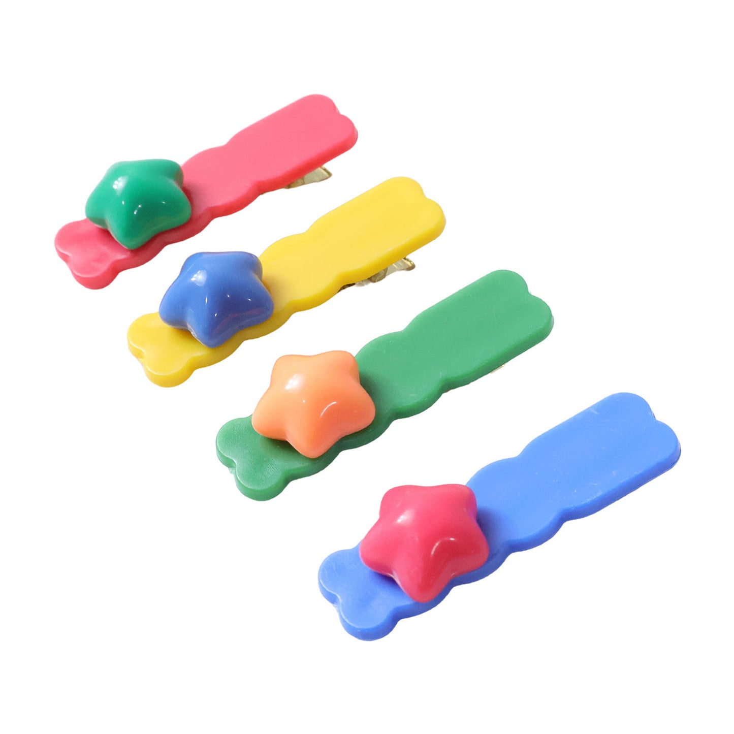 Colorful Star Design Hair Clip Set - 4 Pc - Happy Price - Image 4