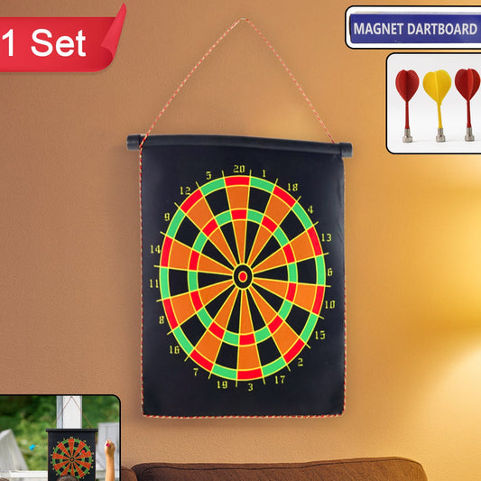 12-Inch Magnetic Roll-Up Dartboard Game Set with 4 Darts - Happy Price - Image 1