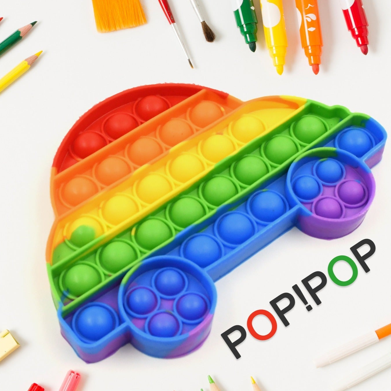 Pop Fidget Toy Push Pop Bubble Fidget Sensory Toy For Kids And Adults Fidget Popper Stress Reliever Sensory Fidget Poppers (Butterfly  Car Shape  1 Pc) - Happy Price - Image 1