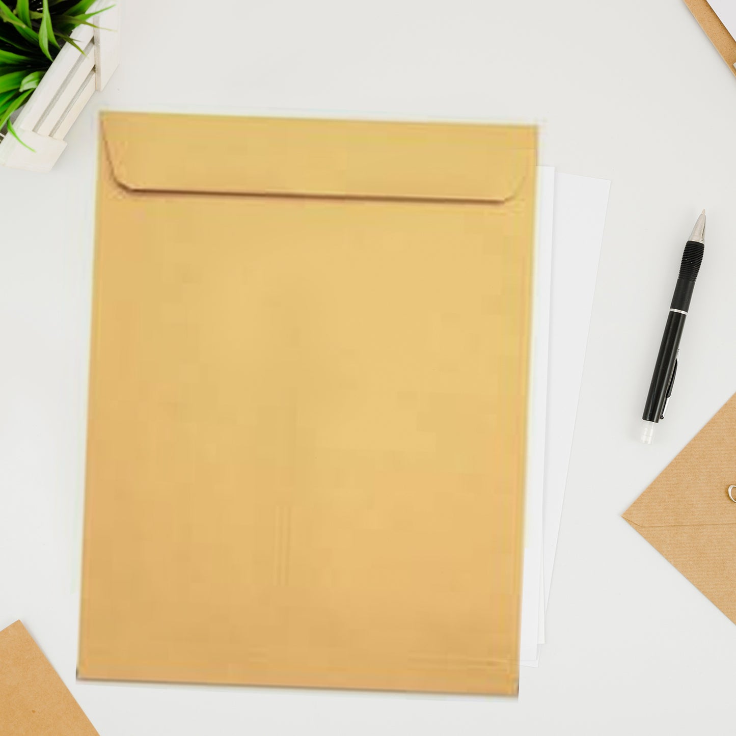 Kraft Envelopes 16 X 14 Inch Brown Envelopes Envelopes Card Envelopes Kraft Paper Envelopes Invitation Envelopes Postcard Envelopes Quick Self Seal Stationery For General Office (1 Pc ) - Happy Price - Image 2