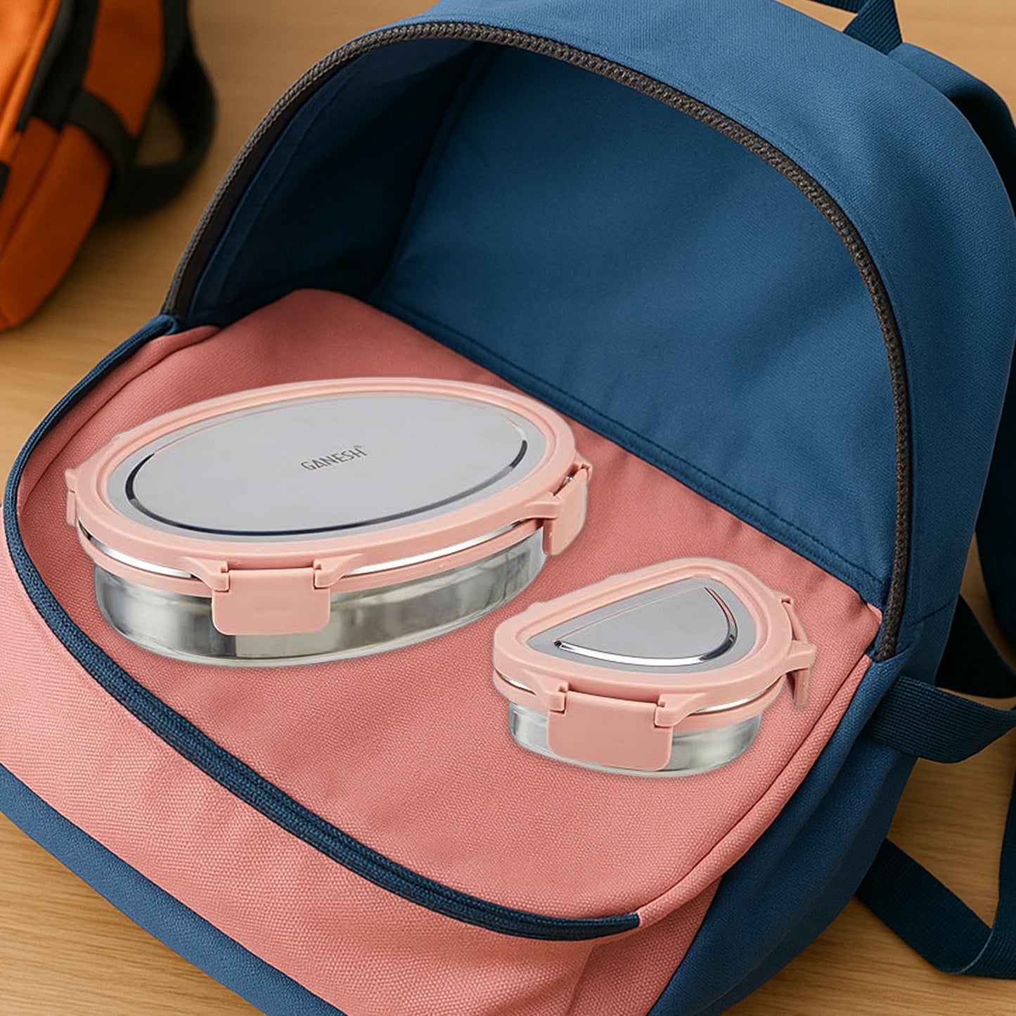 Ganesh Classy 2-piece Stainless Steel Lunch Box Set - Happy Price - Image 6