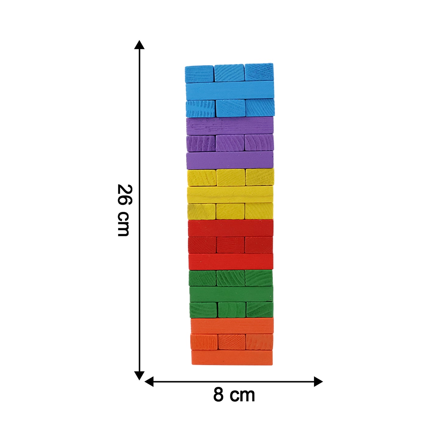 54 Piece Wooden Stacking Tower Game with Color Blocks & Action Die - Happy Price - Image 4