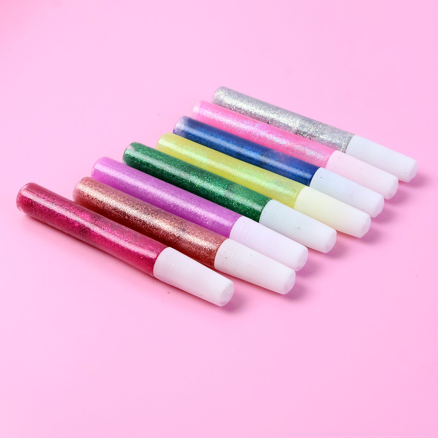 8 Pc Glitter Glue Pen Set - 10ml Each, Multi-Color Craft Adhesive for Kids & Art Projects - Happy Price - Image 3