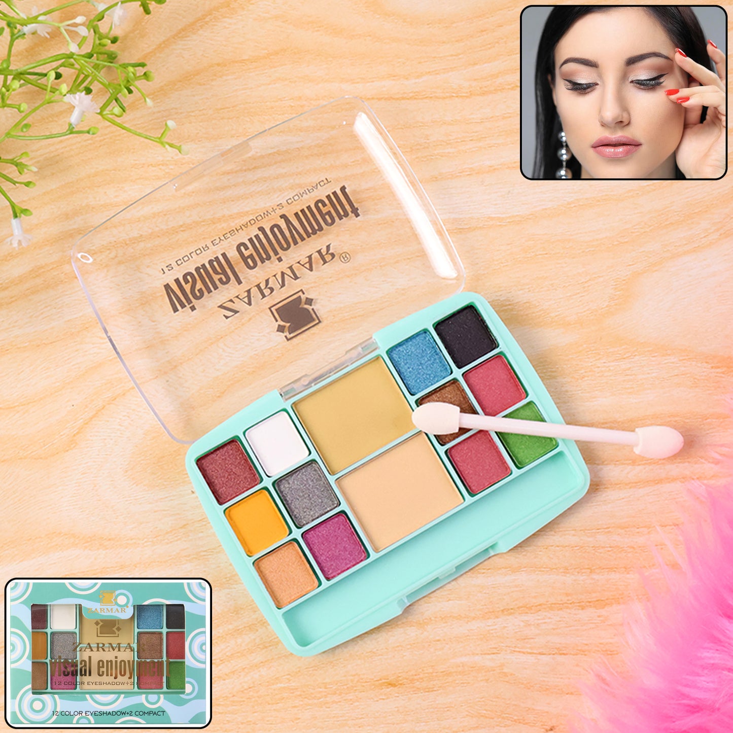 15 Gm Multi-Color Eyeshadow & Compact Makeup Kit - 1 Pc - Happy Price - Image 2