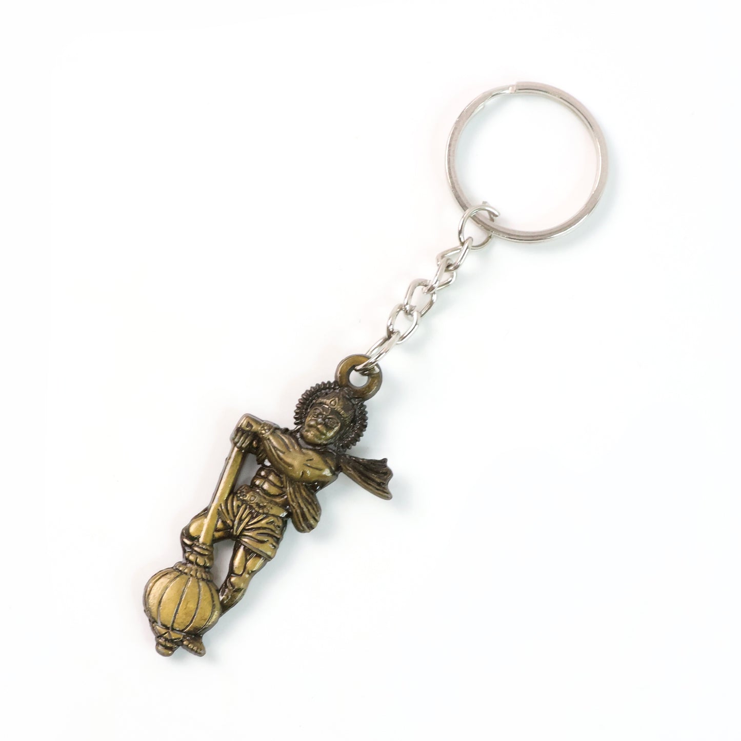 Lord Hanuman Metal Keychain with Mace - 1 Pc - Happy Price - Image 2