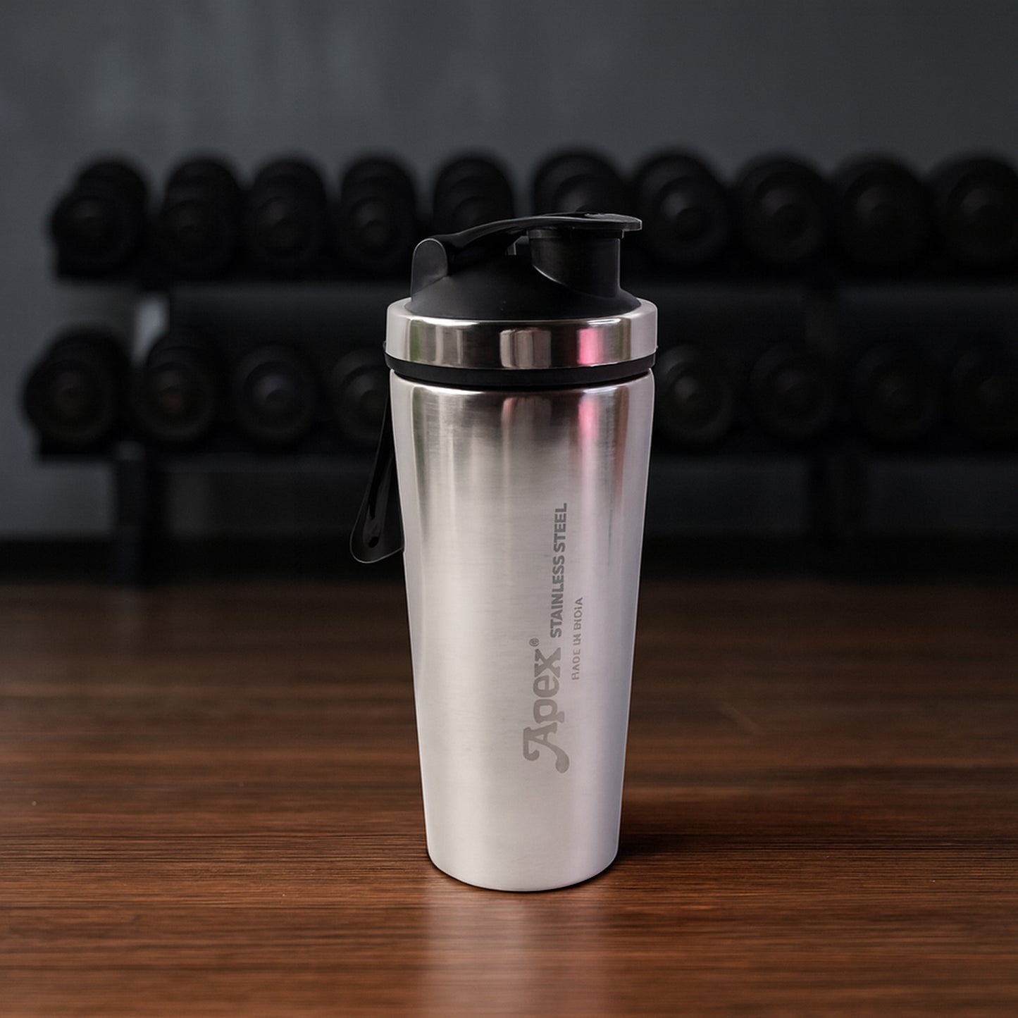 Apex Stainless Steel Gym Shaker Bottle with Spring - 1000ml, 1 Pc - Happy Price - Image 7